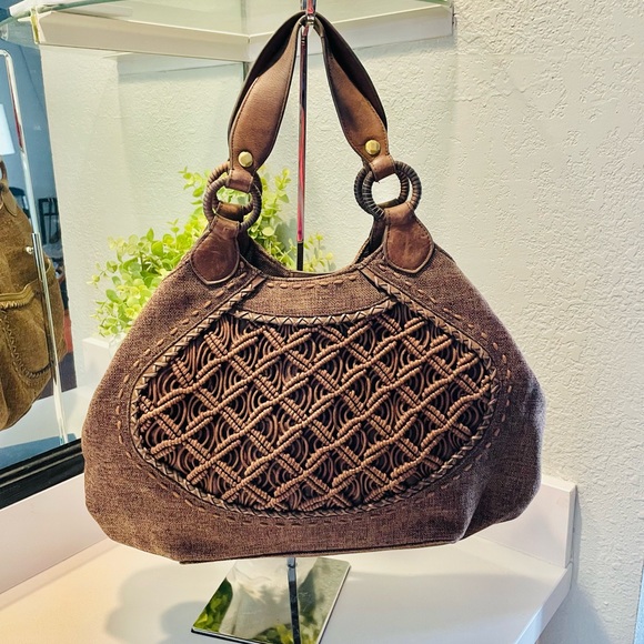 Cole Haan Fabric Handbag with Leather Trim - Picture 2 of 16